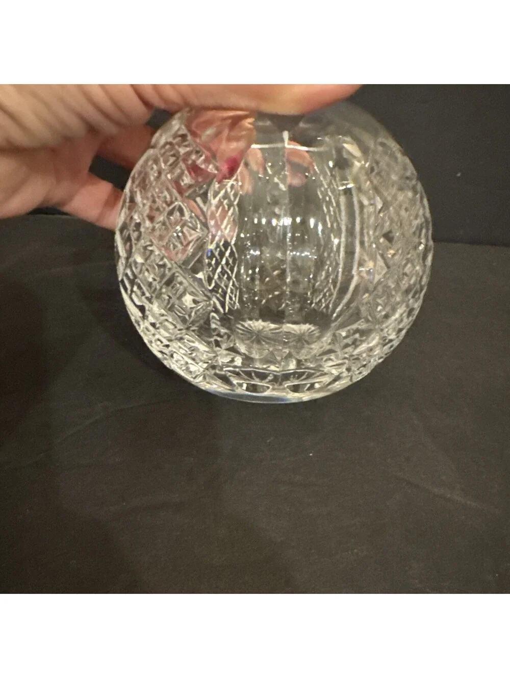 Vintage Waterford Crystal Glandore Rose Bowl Vase 3.5” H By 4” W